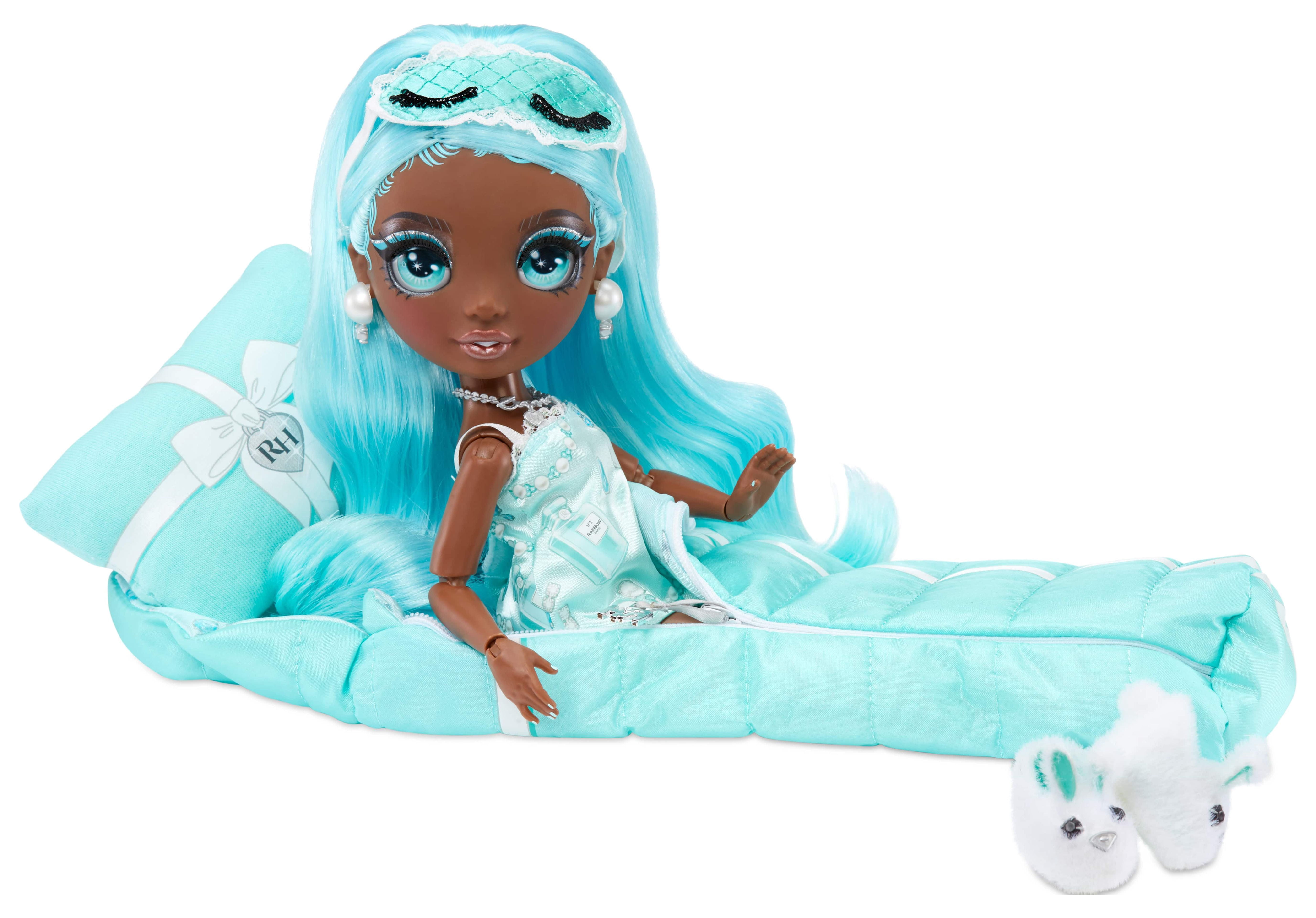 Rainbow High Slumber Party Robin Sterling – Light Blue Fashion Doll and Playset with 2 Outfits to Mix and Match, Sleeping Bag and Sleepover Doll Accessories