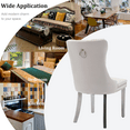 thumbnail image 5 of Dining Room Chairs with Velvet Fabric Dining Chairs with Chrome Stainless Steel Plating Legs, Backrest and Button Velvet Fabric Design,Luxury Home Furniture for Dining Room(Beige Set of 2), 5 of 11
