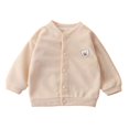 thumbnail image 2 of Coerni Girls Cute Badge Baseball Jackets Snap Button Down Cardigan Solid Varsity Jacket Teen Kids Casual Preppy Outerwear, 2 of 6