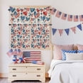thumbnail image 5 of Independence Day Kitchen Curtains Valances 3 Piece Set, U. S. Flag Themed Love Heart Five-Pointed Stars Retro Rod Pocket Tier Curtain and Valance Drapes for Small Window 24 Inch Length for Bedroom, 5 of 9