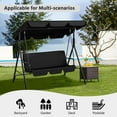 thumbnail image 2 of ZYPPPA  3-Seat Patio Swing Chair, Outdoor Canopy Porch with Adjustable Canopy & Removable Cushion, Hanging Glider Lounge Chair for Patio, Garden, Yard, Porch - Black, 2 of 9