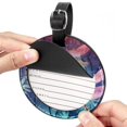 thumbnail image 2 of Dragonfly Set of 2pcs PU Leather Round Suitcase Tags with Privacy Cover and Name ID Tag - Ideal for Travel Luggage, Handbags, Backpacks, School Bags, 2 of 6