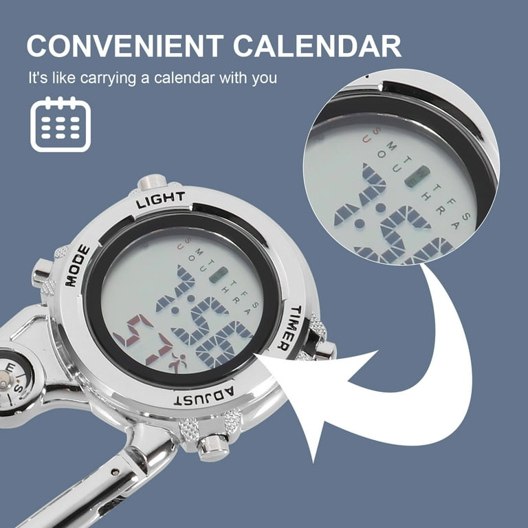 Digital Nurse Watch Digital Fob Watch Instructions Clip-on