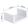 thumbnail image 2 of Estantes de baño de plástico blanco para montaje en pared, estantes de pared flotantes en forma de U con ventosa, suministros de ducha (pequeños), 2 of 5