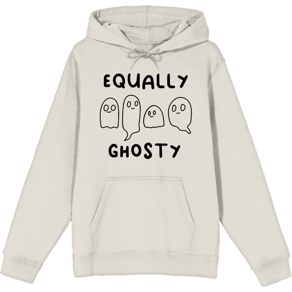 "Equally Ghosty" Kids Halloween Cartoon Ghosts Adult Sand Long Sleeve Hoodie-Medium