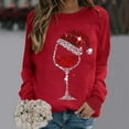 thumbnail image 2 of gakvbuo Pullover Sweatshirt for Women Funny Christmas Sweatshirt Crewneck Print Long Sleeve Blouse Party Tunic Tops Hoodless Sweatshirt Gifts for Christmas, 2 of 4