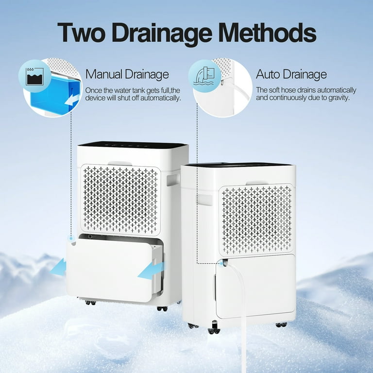 HUMSURE 12-Pint Dehumidifier for Basements with Drain Hose
