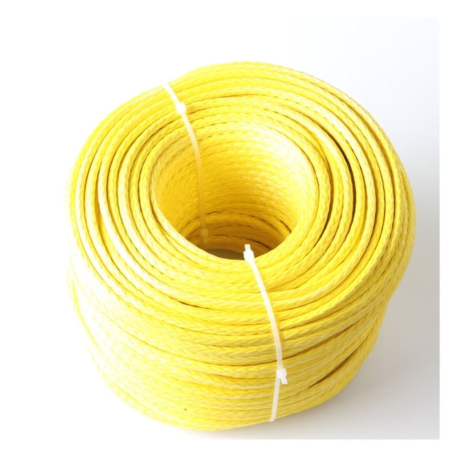 Synthetic Winch Rope 2865LBs Line Cable Hollow Braid 4mm 5/32'' 10M 12 Strands Sailboat Winch Towing Ropes ,Wide Applicability