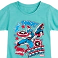 thumbnail image 3 of Marvel Captain America - Stickers - Toddler and Youth Girls Fitted Short Sleeve Graphic T-shirt, 3 of 5