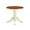 Buttermilk & Cherry, variant on East West Furniture EMT-OBK-TP Eden Dining Table - a Round Wooden Table Top with Pedestal Base, 30x30 Inch, Oak & Black