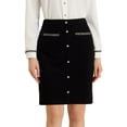 thumbnail image 1 of Faldas cortas elegantes de cintura alta para mujer con bolsillos Negro S, 1 of 5