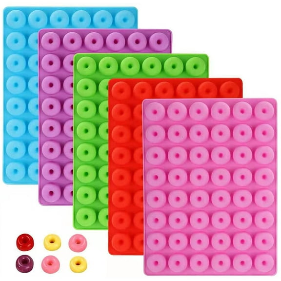 Winerming Silicone Molds for Candy 5 PCS Donut Gummy Mold/ Mini Donut Pan/Ring Gummy Candy Mold