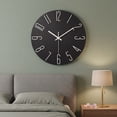 thumbnail image 6 of REGALWOVEN Wall Clock Silent Non-Ticking Analog Clocks Battery Operated Classic Decorative Black-1 12 Inch, 6 of 7