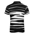 thumbnail image 5 of Animal Print Zebra Men Zipper T-shirt Summer Casual Short Sleeve T-shirt Top, 5 of 7