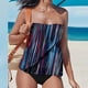 thumbnail image 1 of Karight Strapless Tankini Swimsuits for Women Tummy Control 2 Piece Bathing Suits Bandeau Blouson Swim Top with Bikini Bottom, 1 of 4