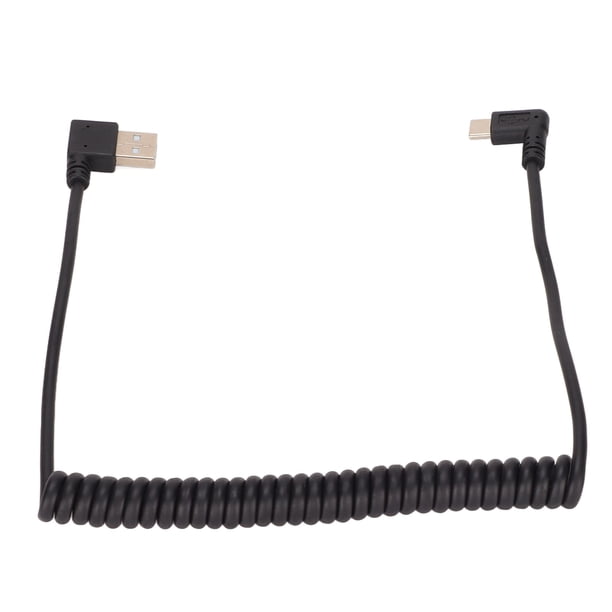 Cable Tipo C A USB 2.0 Cables en Espiral en Espiral Ultra Delgada 480Mbps Cable de extensión para Automóvil