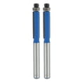 thumbnail image 1 of 2pcs 2.6 inch Long 2 Edges Flush Trim Router Bit 1/4 inch x 1/4 inch for Carpenter, 1 of 8