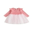 thumbnail image 1 of Robes Patchwork en Tulle à Pois à Manches Longues à Col Rond pour Bébés Filles, 1 of 9