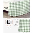 thumbnail image 3 of Sage Green Buffalo Plaid Wrap Around Bed Skirts for Queen Bed 18" Drop,Bed Skirt with Adjustable Elastic Belt Dust Ruffle Bed Valance for Bedroom Hotel Green White Checkered Farmhouse Bed Frame Cover, 3 of 7