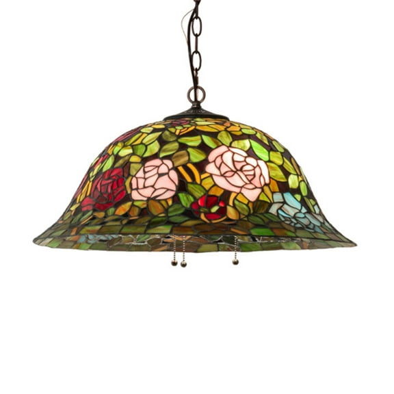 24" Wide Tiffany Rosebush Pendant