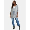 thumbnail image 2 of Time and Tru Women’s Longline Button Front Cardigan Sweater, Lightweight, Sizes XS-XXXL, 2 of 5