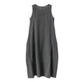 thumbnail image 5 of ClodeEU Women's Striped Print Sleeveless Crewneck Maxi Dress with Pockets ,Casual Long Beach Dress Black,Womens Plus XL, 5 of 5
