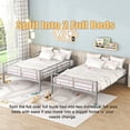 thumbnail image 4 of Bellemave Metal Bunk Bed Full Over Full Size with Ladder and High Guardrail, Bunk Bed Frame Can be Divided into Two Beds, Noise Free（Silver）, 4 of 8