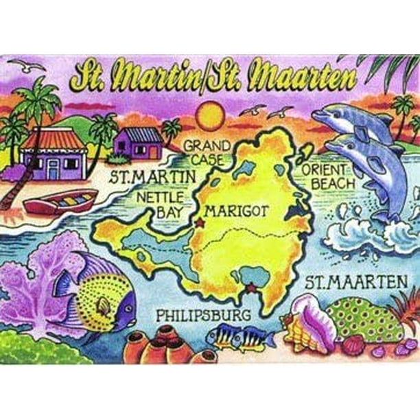 St.Martin/St.Maarten Caribbean Fridge Collector's Souvenir Magnet 2.5 X ...