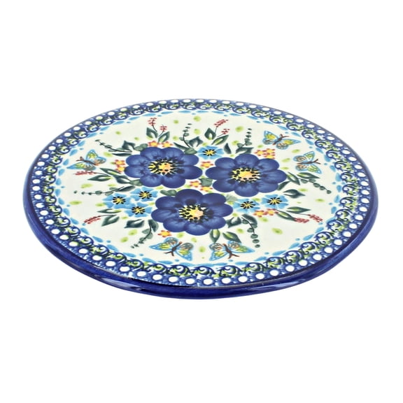 Blue Rose Polish Pottery Garden Of Blue Trivet