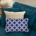 thumbnail image 3 of Cobalt Blue Home Decor Lumbar Pillow Cases 12x20 Inch Moroccan Tile Spanish Floral Outdoor Throw Pillowcase Bohemian Geometric Cushion Cover for Sofa Bed Couch, 3 of 6