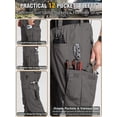 thumbnail image 5 of NAVEKULL Men's Stretch Cargo Pants Ripstop Water Resistant Flex Work Pants Lightweight Utility Outdoor Hiking Pants, 5 of 8