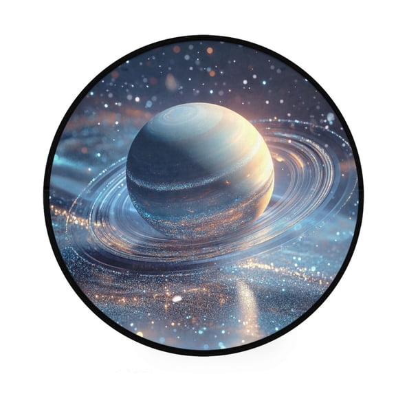 BZSMCE Round Decorative Floor Mat Celestial Serenity Pattern 36.2IN