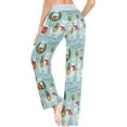 thumbnail image 3 of FREEAMG Women's Cute Llama Christmas Holidays Soft Lounge Pajama Pants Wide Leg Sleepwear Bottom, 3 of 6