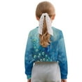 thumbnail image 2 of COEQINE Stylish Girls Crop Top Long Sleeve Crewneck Cropped Sweatshirt Comfy Sweater for Fall Winter Fashion Age 13-14 Kids Youth Teens, Peacock Blue, 2 of 7