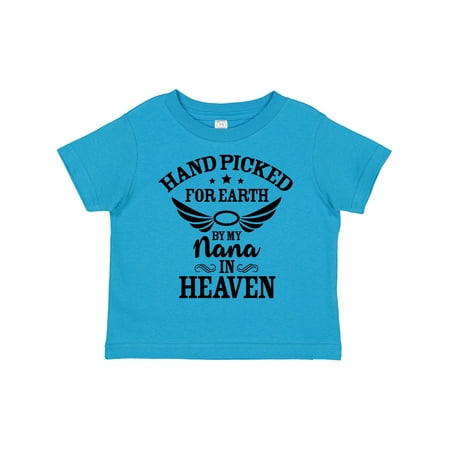 

Inktastic Handpicked for Earth by My Nana in Heaven with Angel Wings Boys or Girls Toddler T-Shirt