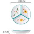 thumbnail image 2 of HAHDAXIA Ceramic Portion Control Plate Divided Dish Platters, Divided Dessert Plate Dinner Plate Snack Dishes, Salad Plate, Appetizer Serving Trays, 1 PCS-Daisy-8 Inch, 2 of 4