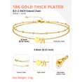 thumbnail image 5 of Silvora Women's 14k Gold Plated Ankle Bracelet for Women Double Layer Beaded Adjustable Waterproof Anklets Holiday Jewelry Gift, 5 of 7