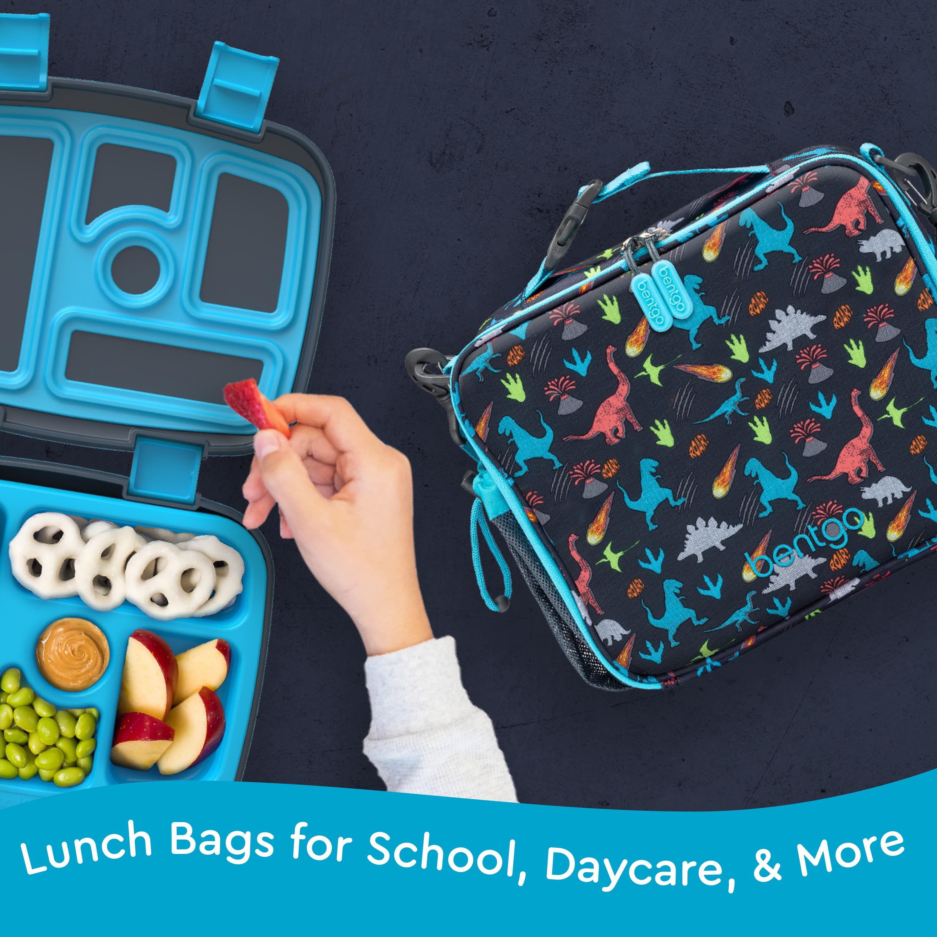 Bentgo Kids Lunch Bag - Dino, Leak-Proof Bento Lunch Box for Kids