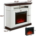 thumbnail image 3 of Farmhouse Wooden 23" Freestanding Electric Fireplace Heater Rustic Brown/White Woodgrain High-Density Hardwood Material Remote Control, 3 of 11
