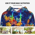 thumbnail image 4 of Sikiie Colorful Fall Leaves Women's Casual Hoodies Long Sleeve Lightweight Pullover Tops Loose Sweatshirt-Small, 4 of 7