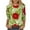 Green, variant on Helii Womens Christmas 3/4 Sleeve Shirts Cute Printed Round Neck Tops Loose Fit Pullover Blouses Matching Family Xmas Party Outfits Trendy Soft Tee Clothing with Multi Prints for Women