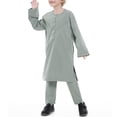 thumbnail image 5 of EnJoCho Arabic Thobe and Pants 2PC Set for Musli𝗆 Boys Middle Eas𝗍 Islami𝖼 Prayer Wear Embroidered Robe Kids Ramadan 𝖣ubai Outfit, 5 of 8