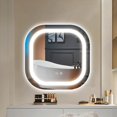 thumbnail image 2 of OUSIMY 24"" x 24"" LED Bathroom Mirror, 3 Colors Temperature & Dimmable Wall Mirror, Backlit + Front Lit, Anti-Fog Lighted Vanity Mirror, Memory Waterproof Lighted Bathroom Mirrors, White, 2 of 8