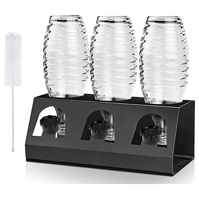 Drenador de platos para botellas Sodastream y Emil con soporte de tapa, B Afortunado Sencillez