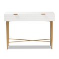 thumbnail image 4 of Baxton Studio Galia White Finished Wood and Gold Metal 1-Drawer Console Table, 4 of 10