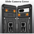 thumbnail image 3 of Pixel 7 case, Google Pixel 7 Case with Slide Camera Cover and HD Screen Protector, Shockproof Google Pixel 7 Phone Case with 360° Magnetic Ring Holder Kickstand Case for Google Pixel 7 Black, 3 of 7