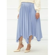 ELOQUII Elements Women's Plus Size Handkerchief Pleated Skirt