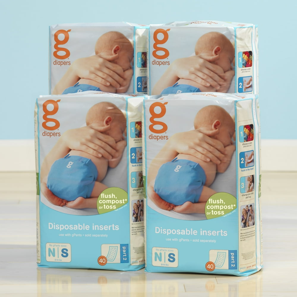 gDiapers Disposable Diaper Inserts, 4 pack (Choose Your Size) Walmart