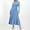 Blue, variant on Women's Long Sleeve Spring Maxi Dress 2025 Crewneck Knit Casual Slim Swing Pleated Dresses With Pockets Ladies T Shirt Dresses Casual Pocket Dress Summer Tunics Tunic Dresses for Summer V Neck Summer