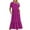 Purple, variant on Quinlirra Sundresses for women 2025 with sleeves Women's Summer Casual Short Sleeve Crewneck Dress Casual Flowy Tiered Maxi Beach Dress With Pockets